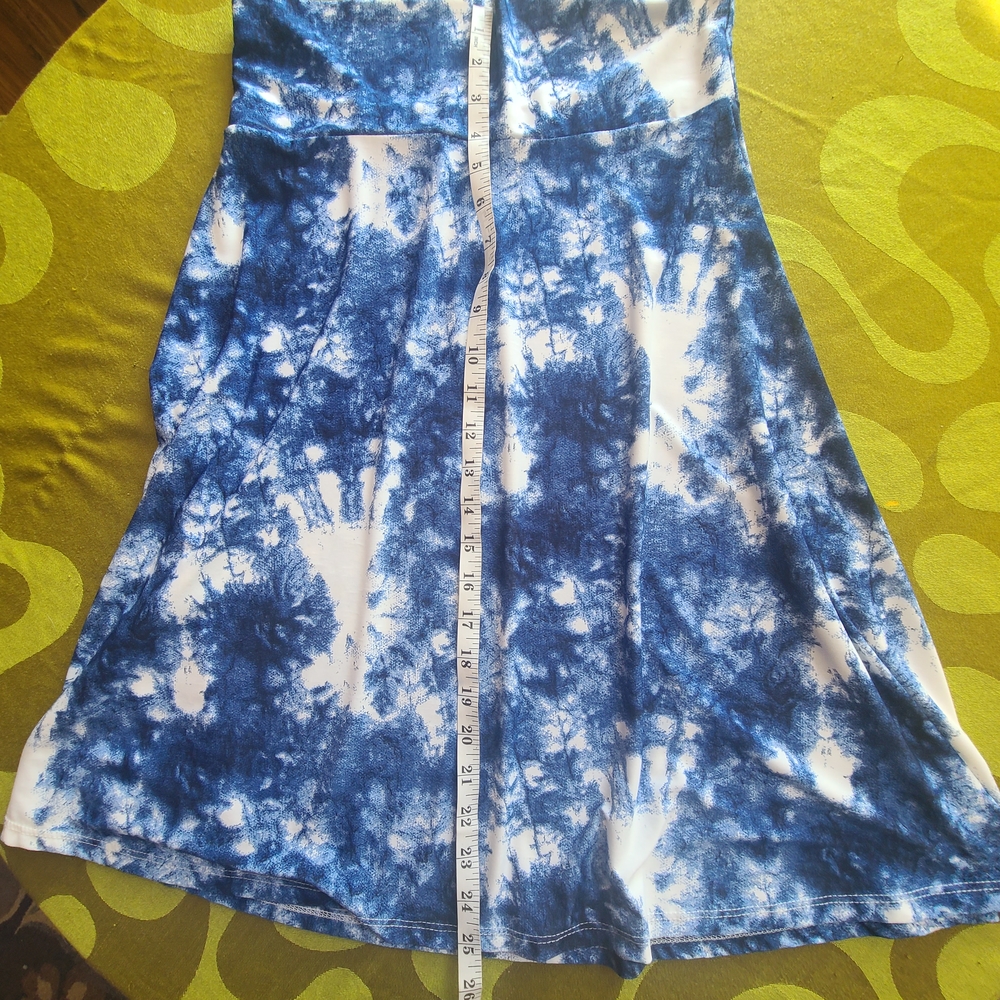 Blue Tie Dye LuLaRoe Azure A-line Skirt, Size Medium - Picture 6 of 6